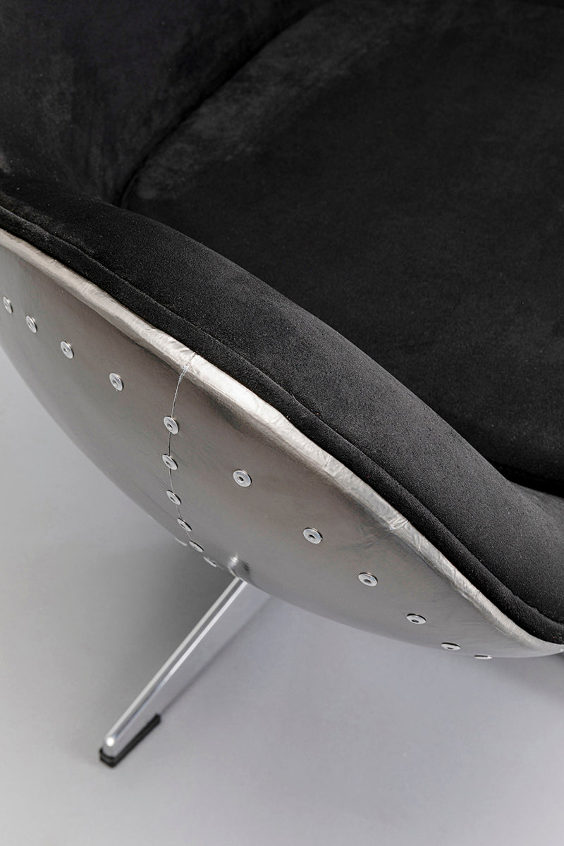 Graphit Black Swivel Lounge Armchair