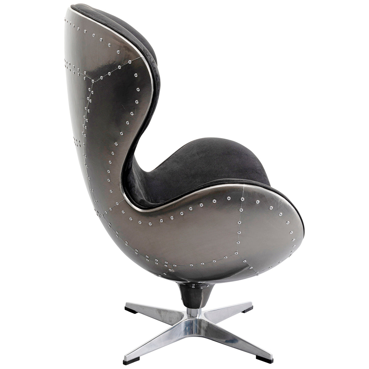 Graphit Black Swivel Lounge Armchair