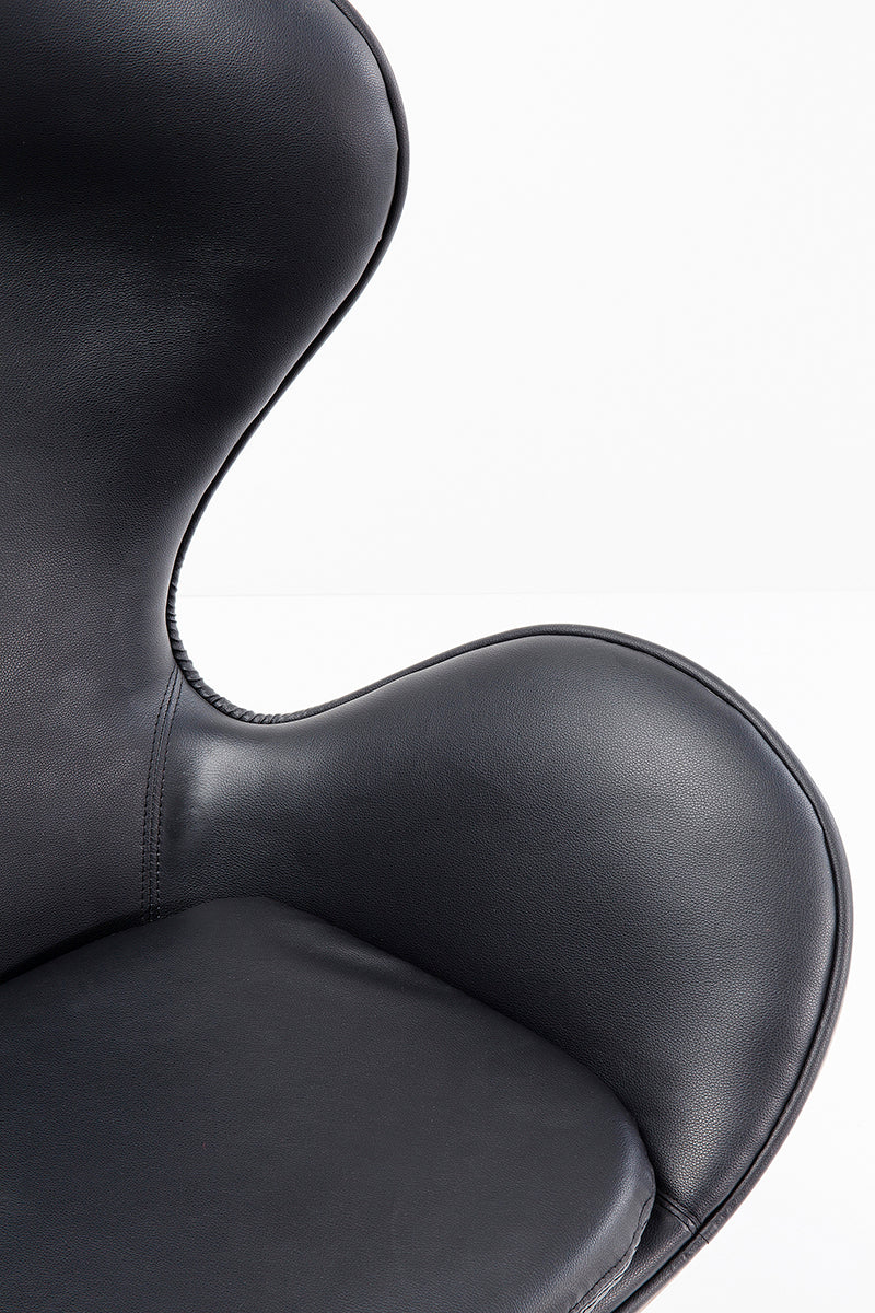 Walnut Black Swivel Lounge Armchair