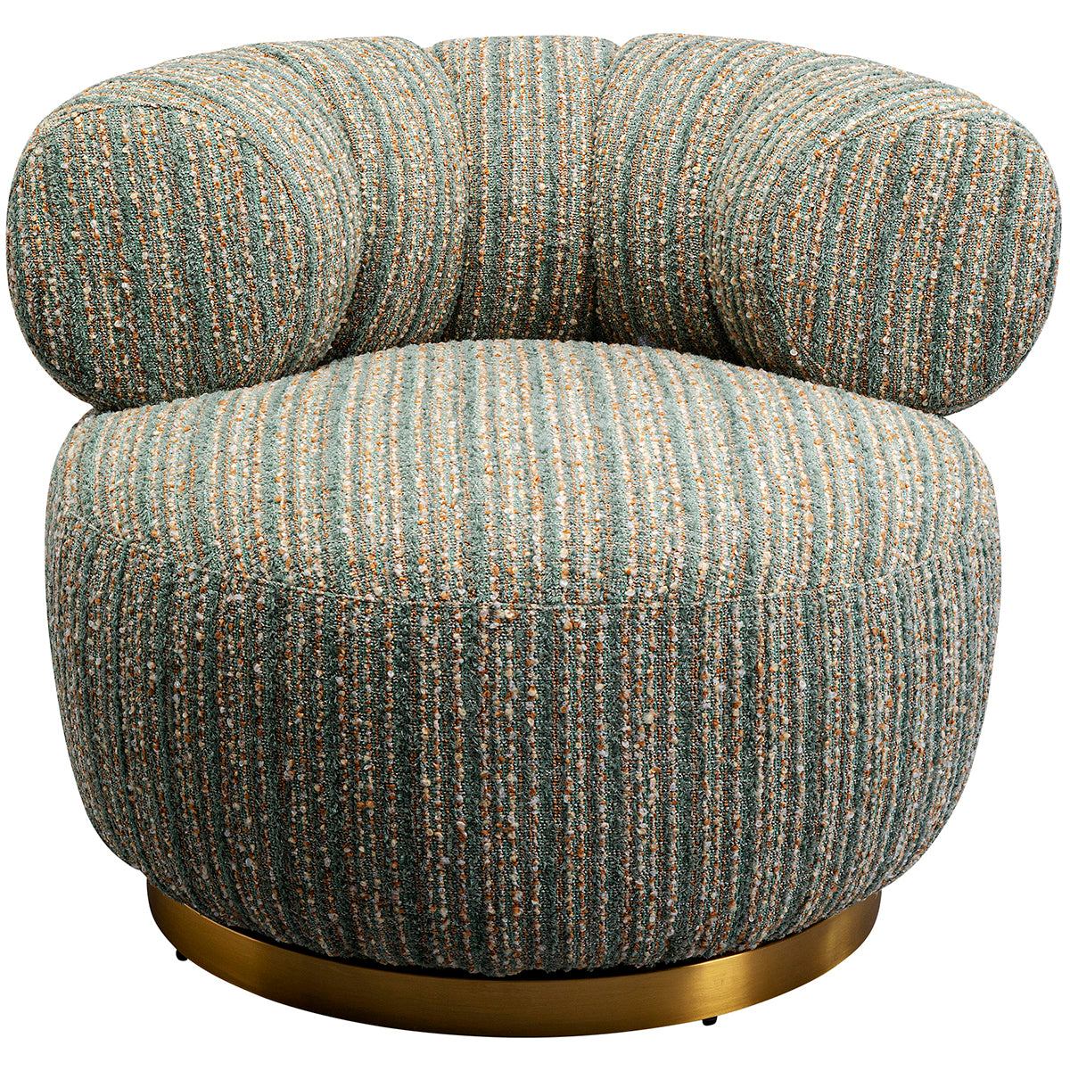Couture Stripes Blue Boucle Swivel Armchair