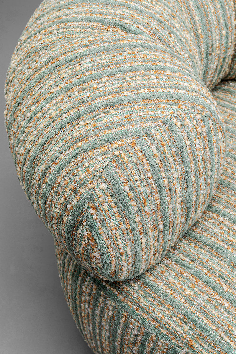 Couture Stripes Blue Boucle Swivel Armchair