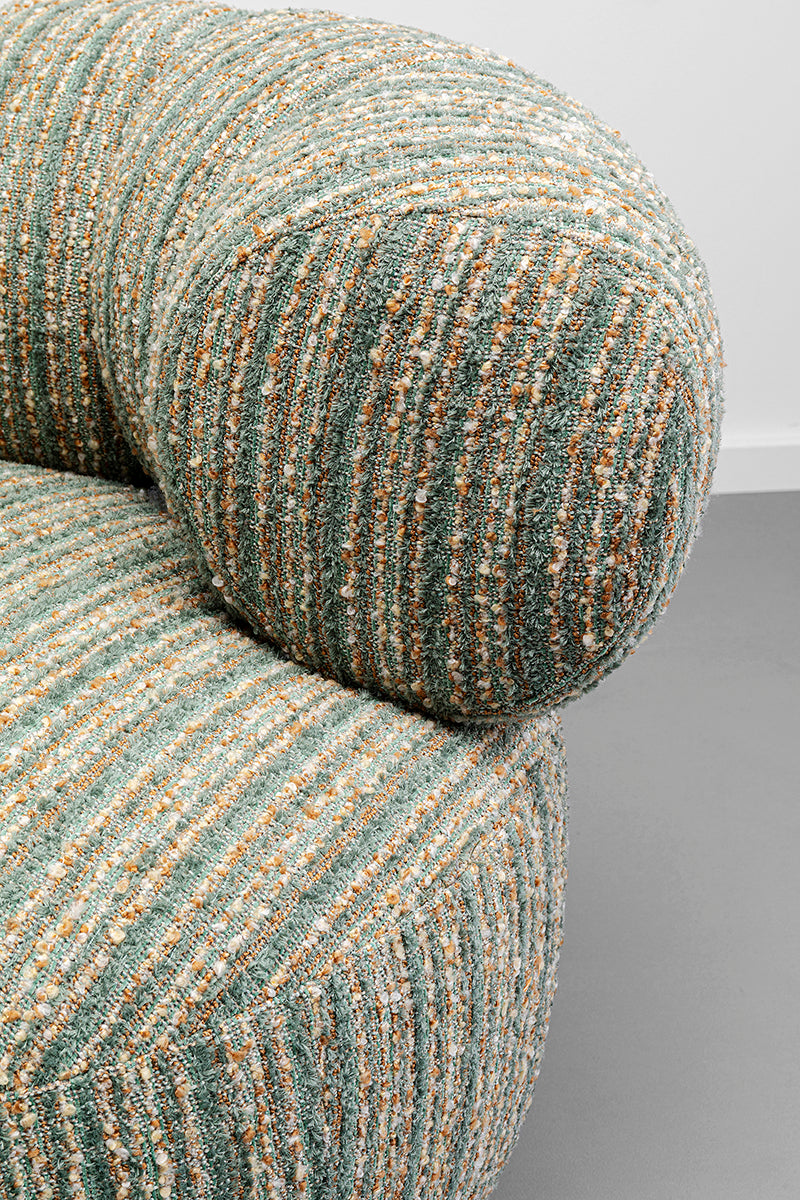 Couture Stripes Blue Boucle Swivel Armchair