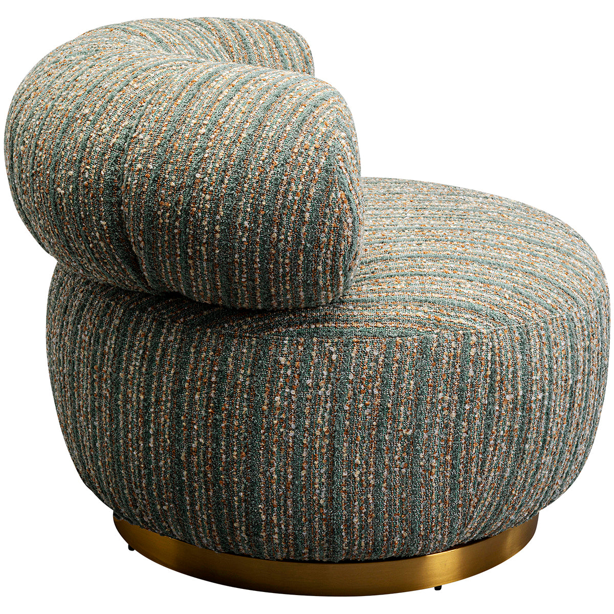 Couture Stripes Blue Boucle Swivel Armchair