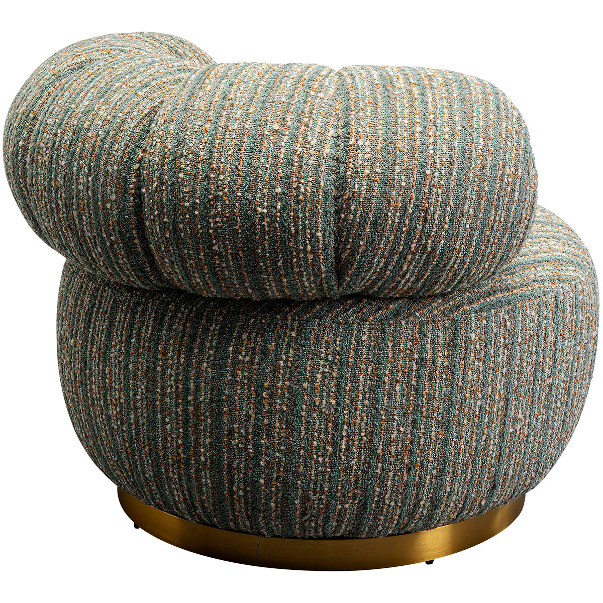 Couture Stripes Blue Boucle Swivel Armchair