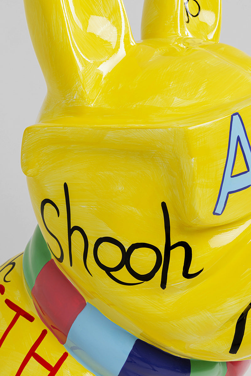 Dog Graffiti Yellow Deco Figurine