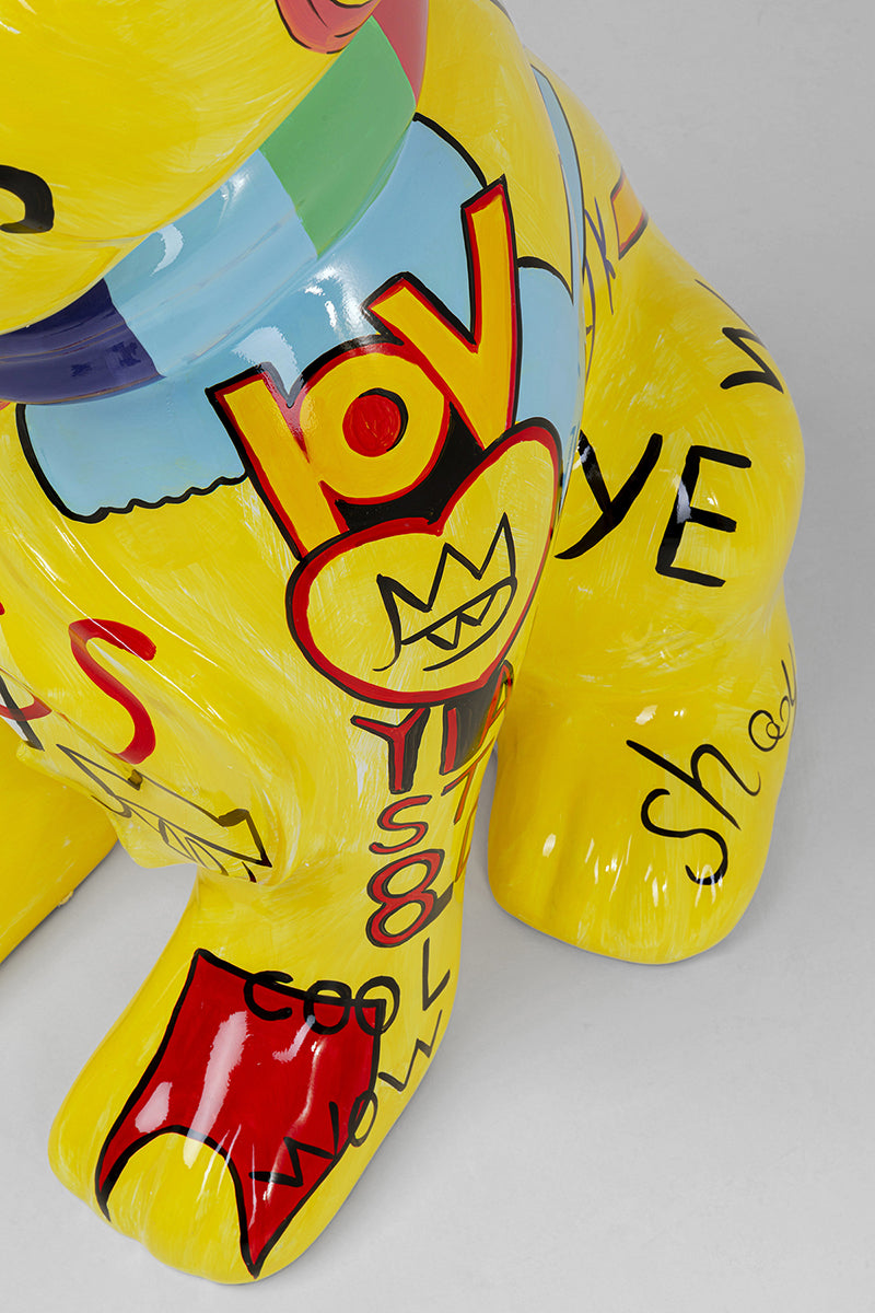 Dog Graffiti Yellow Deco Figurine