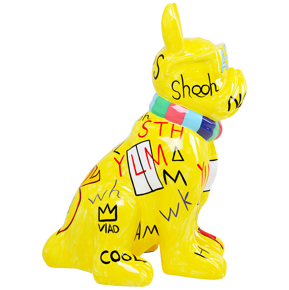 Dog Graffiti Yellow Deco Figurine