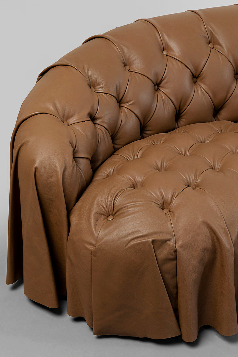 Drapes Brown 3 Seater Sofa