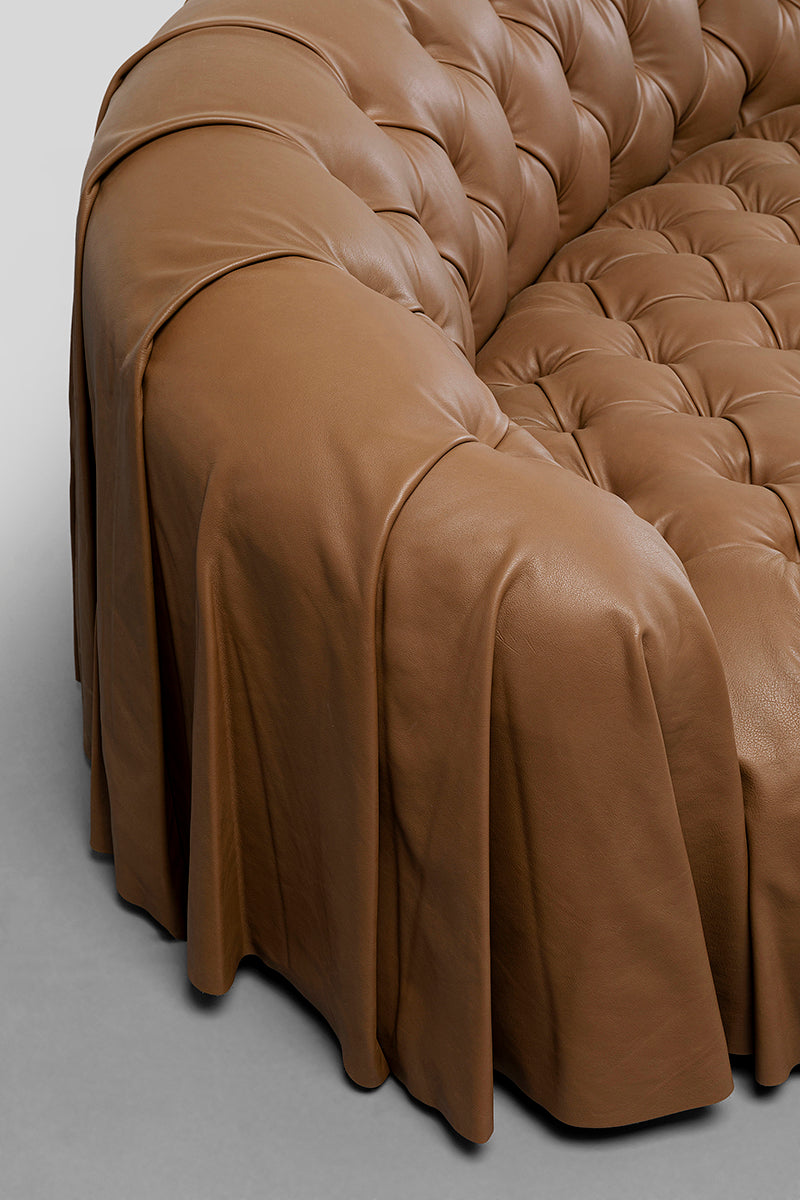 Drapes Brown 3 Seater Sofa