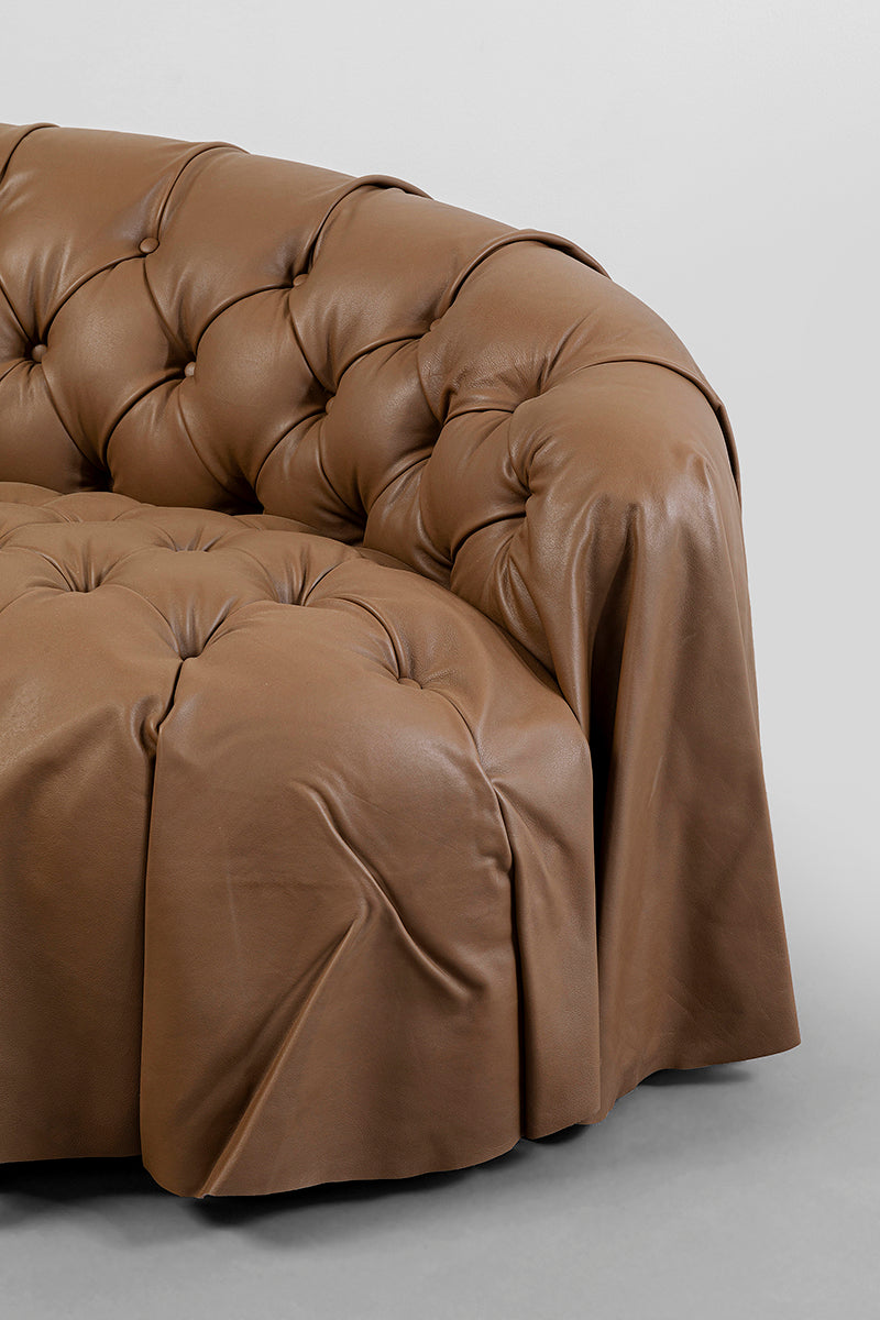 Drapes Brown 3 Seater Sofa