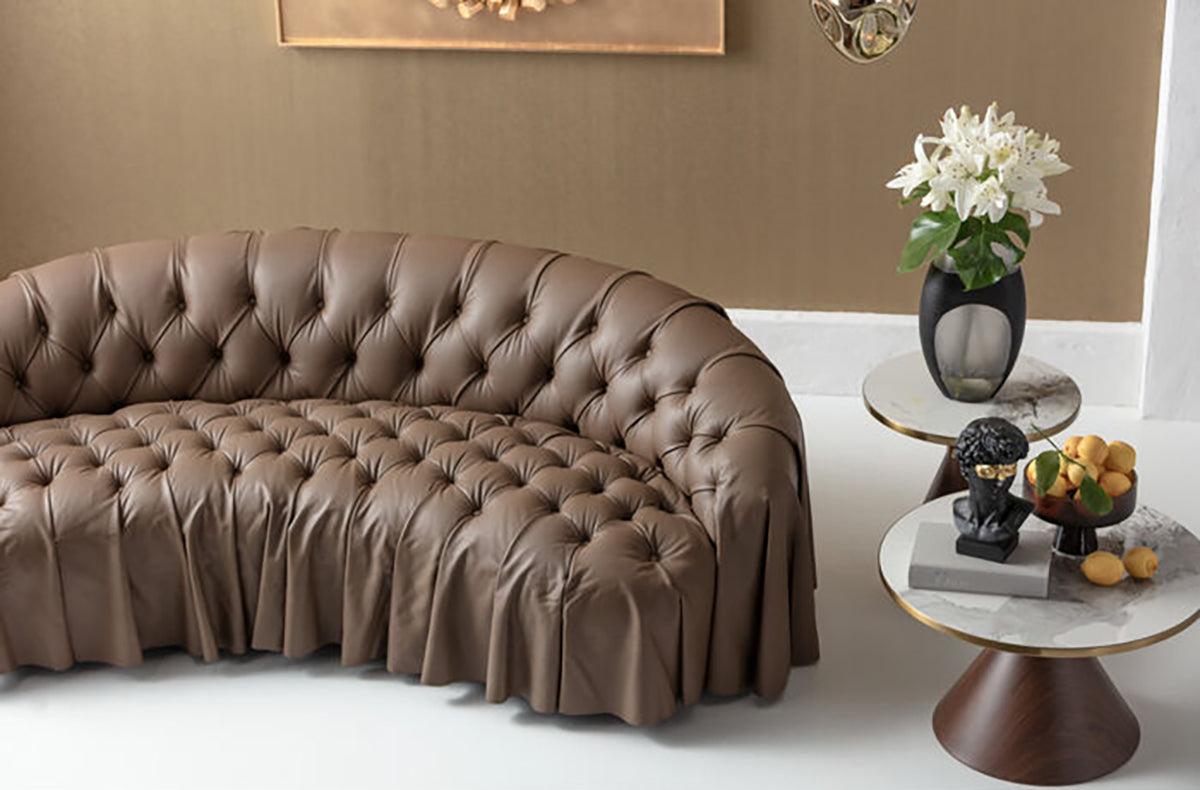 Drapes Brown 3 Seater Sofa