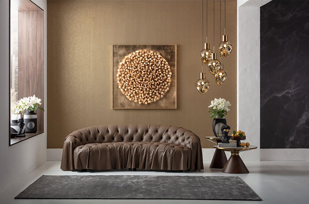 Drapes Brown 3 Seater Sofa