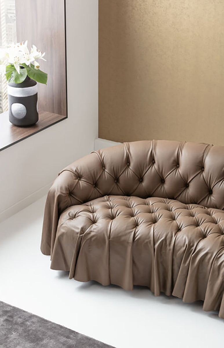 Drapes Brown 3 Seater Sofa