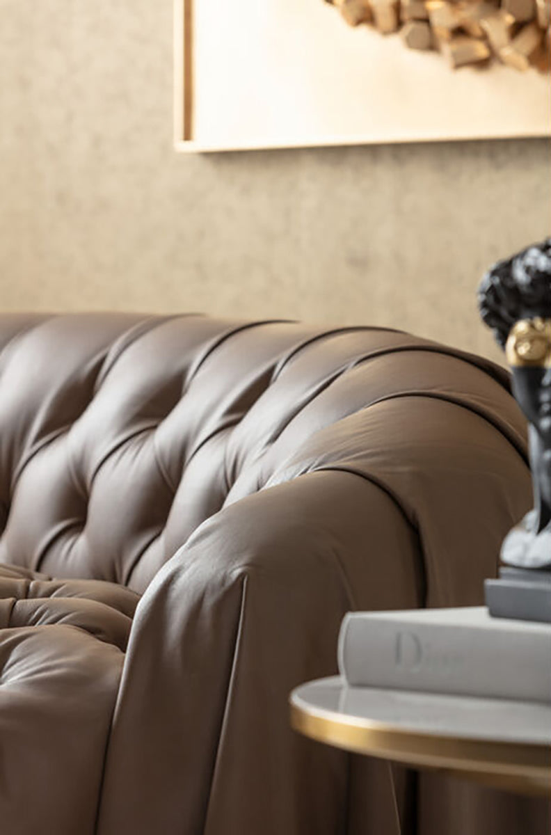Drapes Brown 3 Seater Sofa