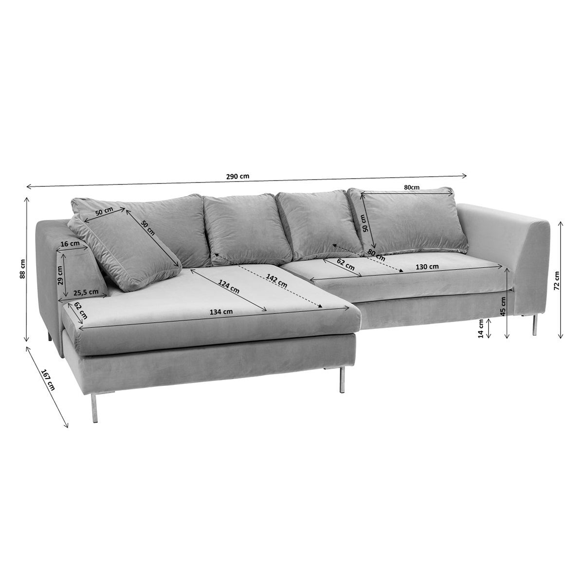 Gianni Cream Corner Sofa