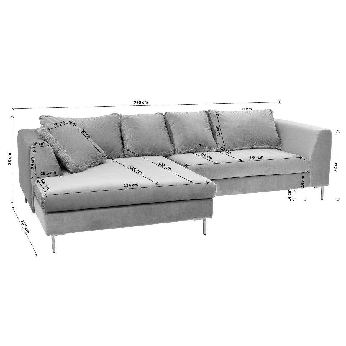 Gianni Cream Corner Sofa