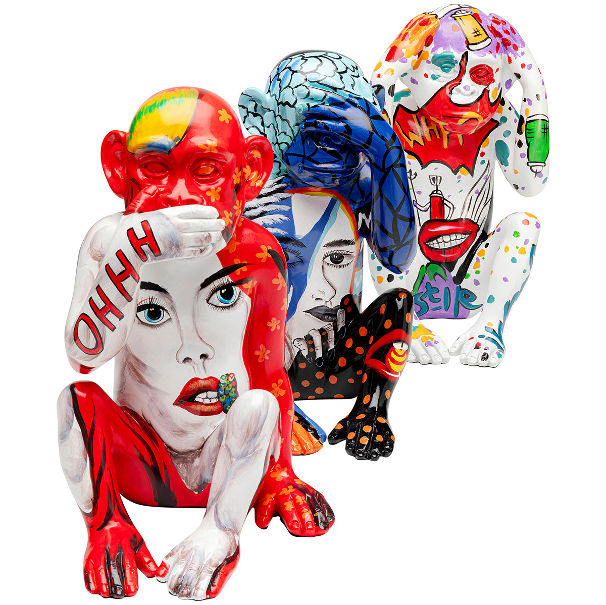Monkey Graffiti Multicolour Deco Figurine