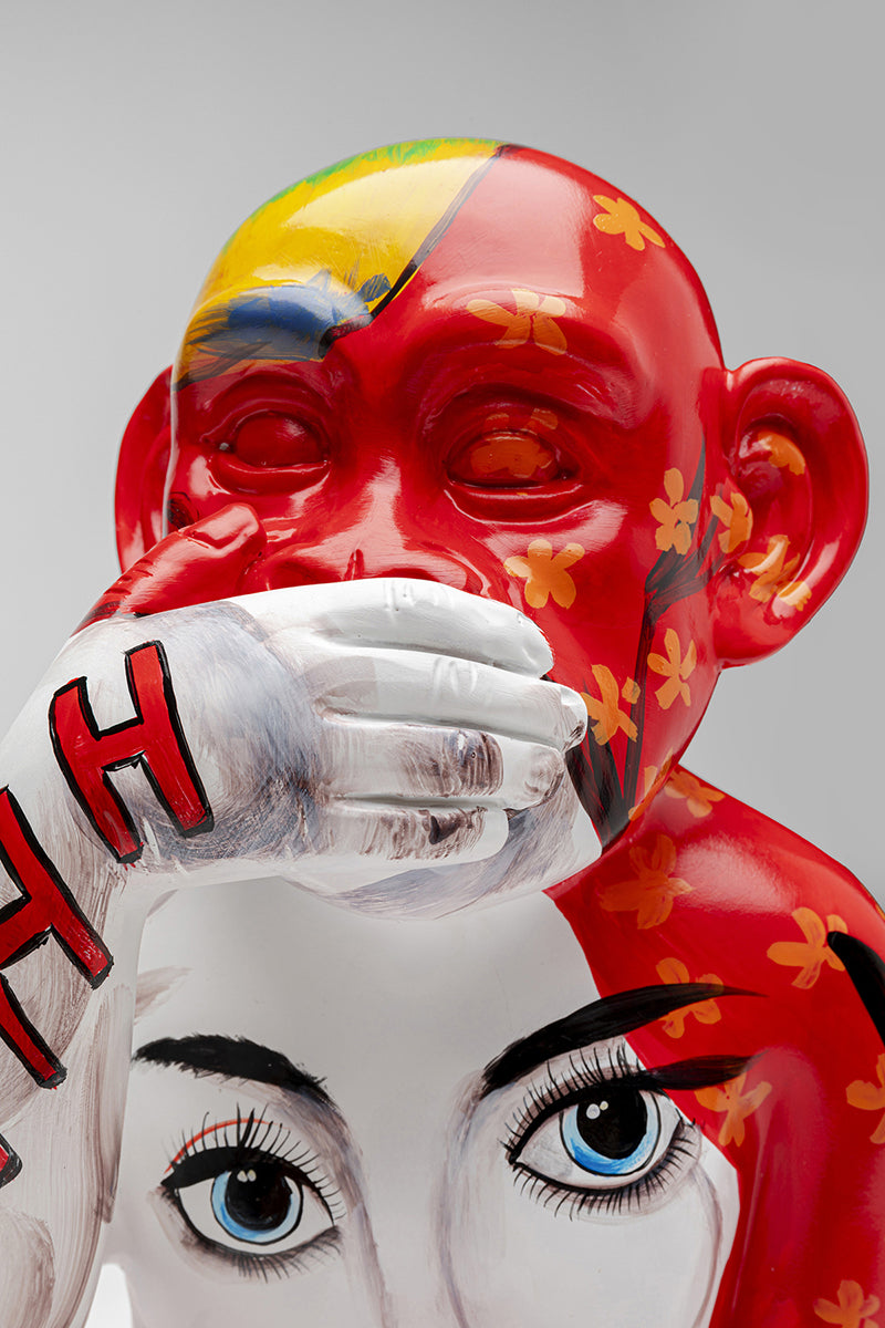 Monkey Graffiti Red Deco Figurine