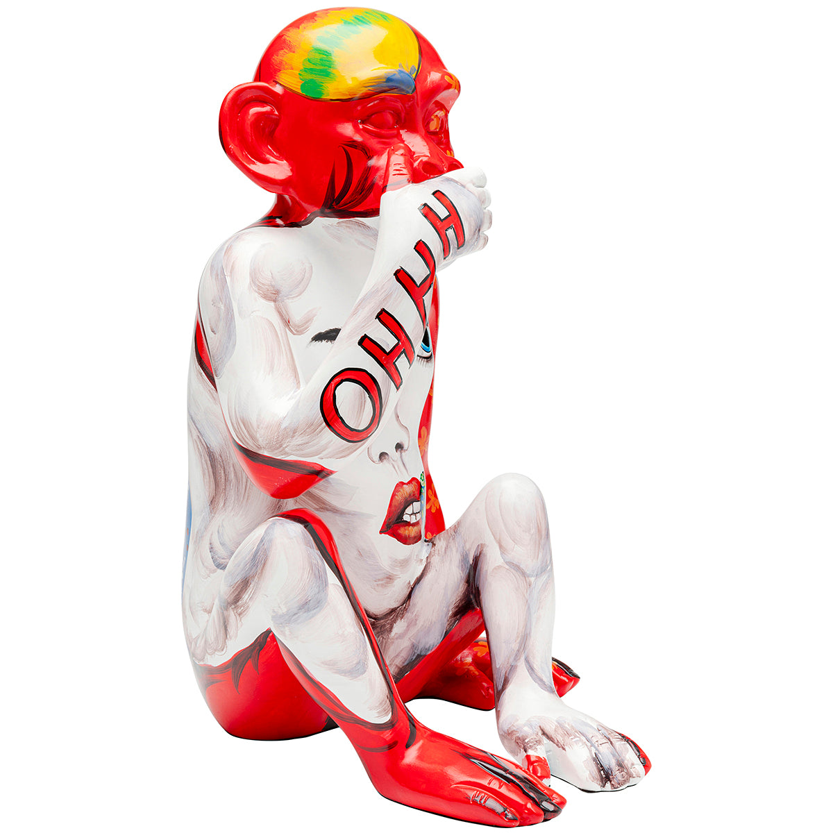 Monkey Graffiti Red Deco Figurine
