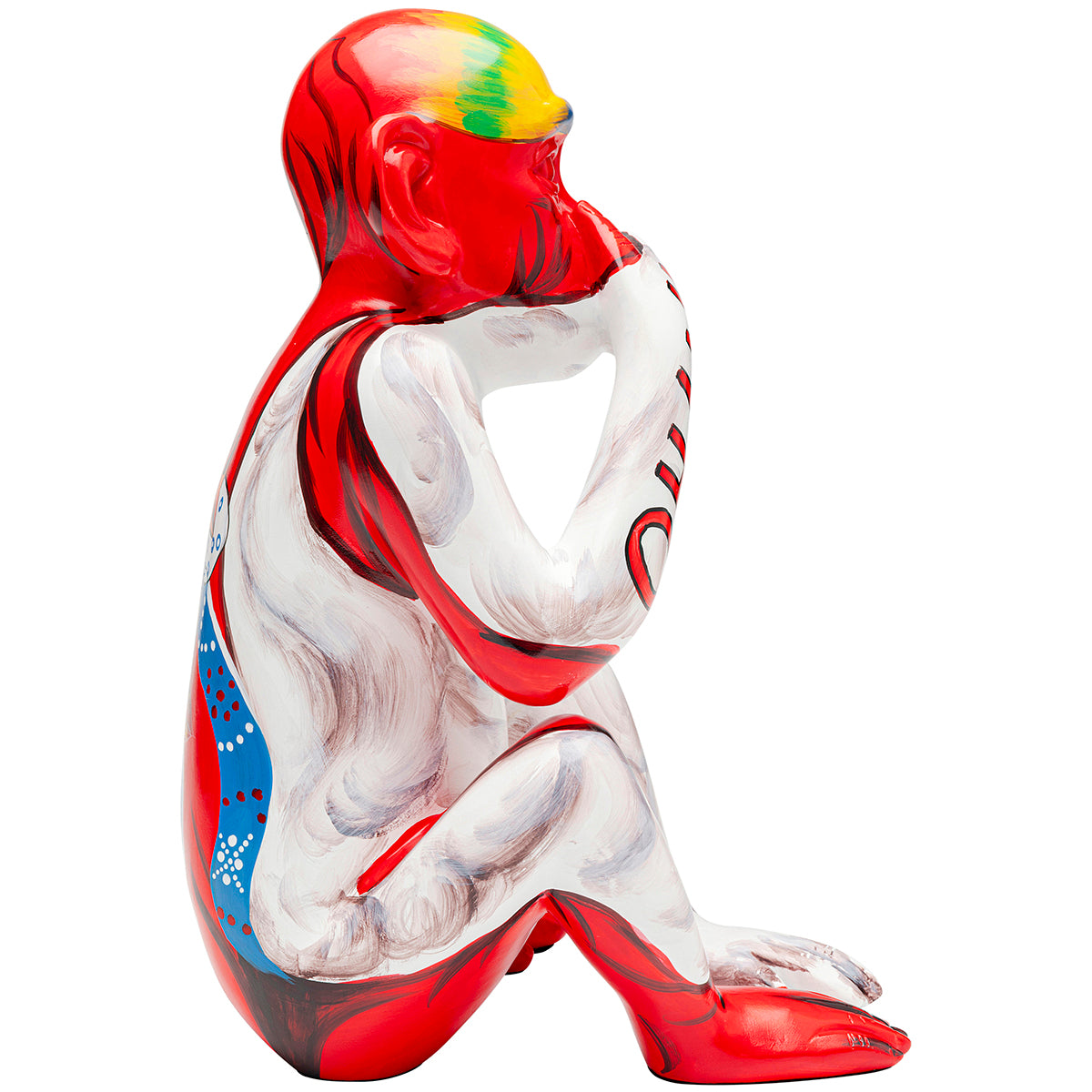 Monkey Graffiti Red Deco Figurine