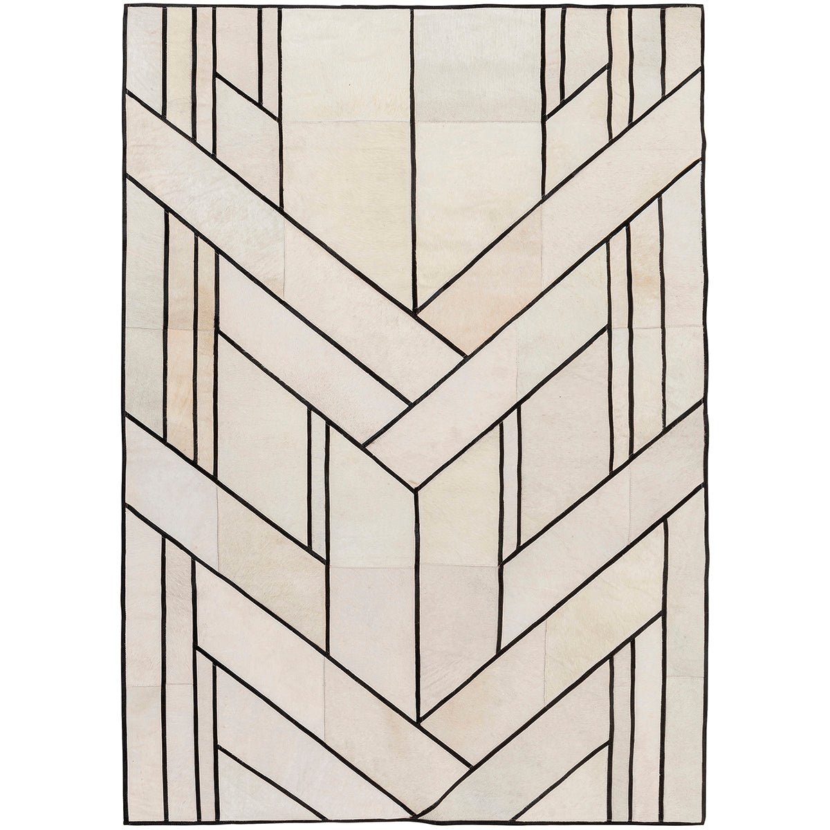 Nora Beige/Black Leather Carpet