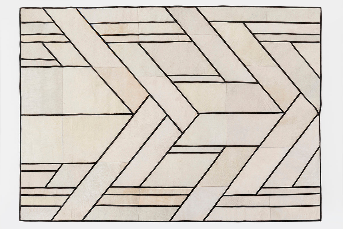 Nora Beige/Black Leather Carpet