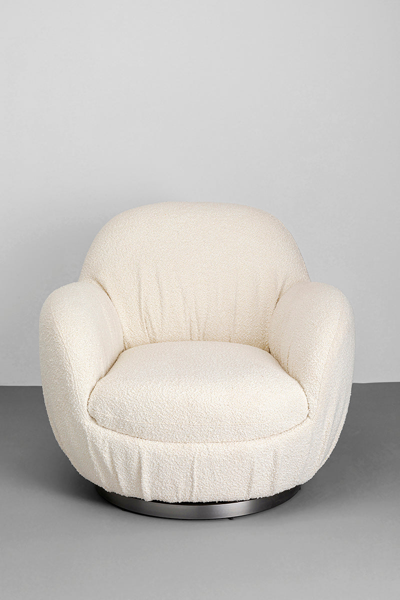 Nube Boucle Swivel Armchair