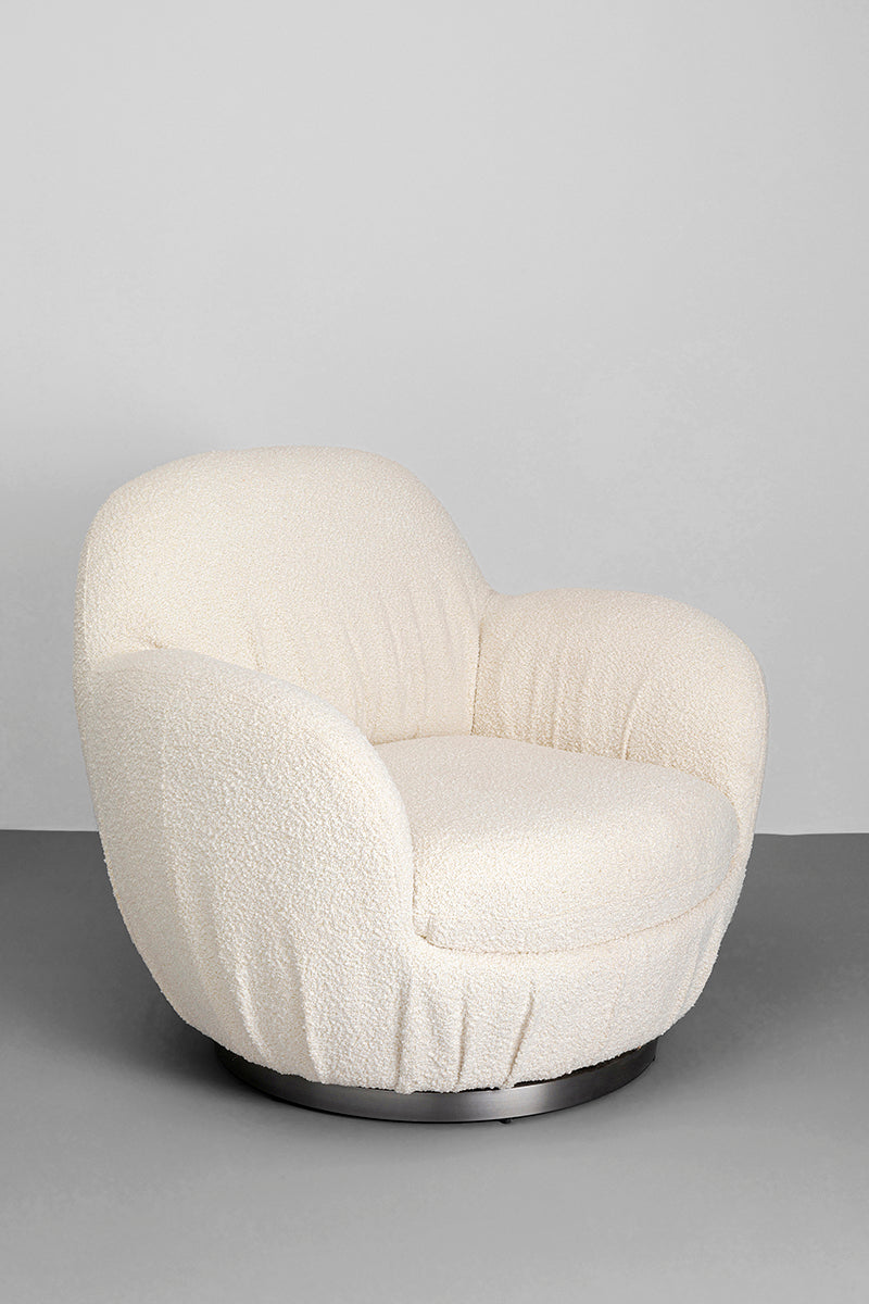 Nube Boucle Swivel Armchair
