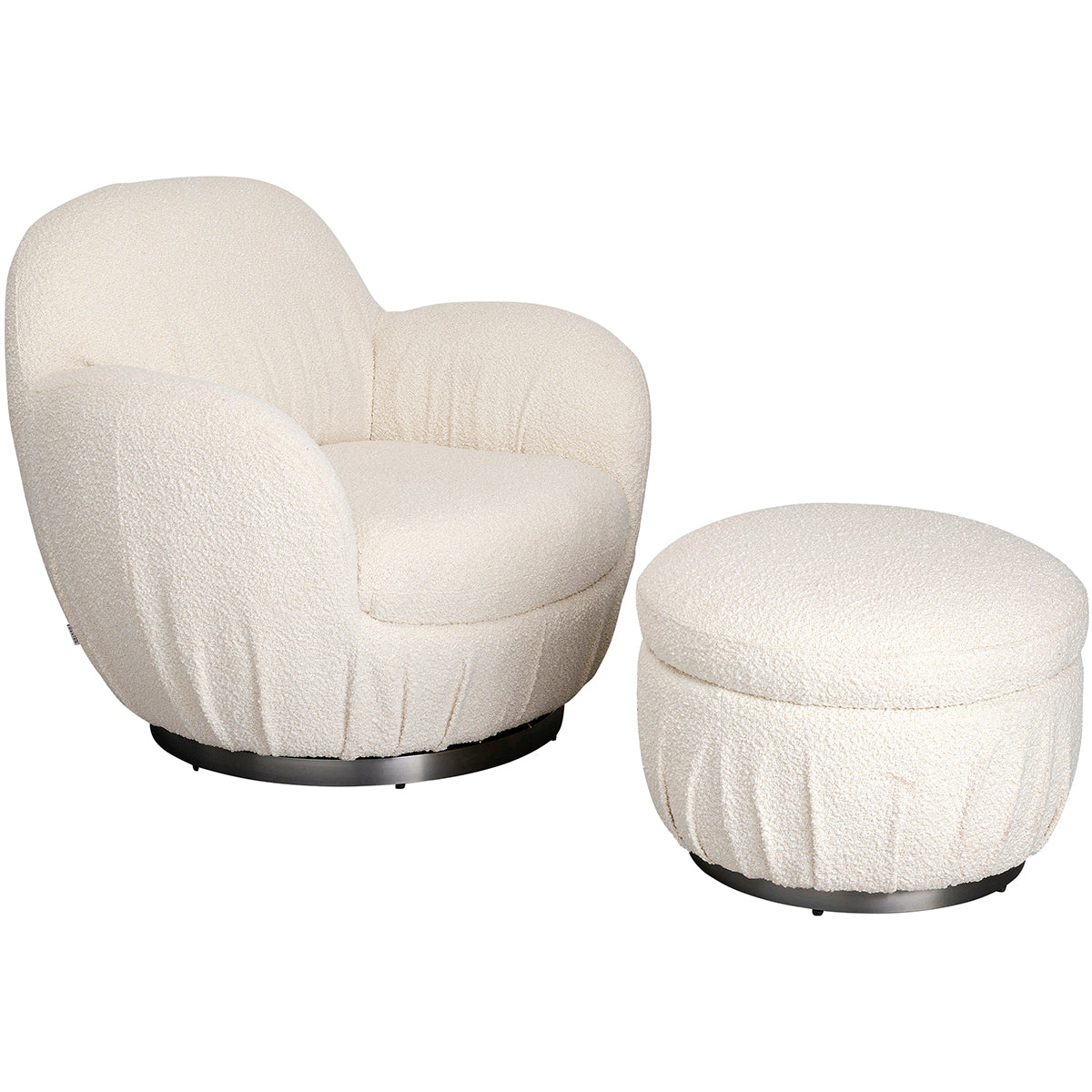 Nube Boucle Swivel Armchair