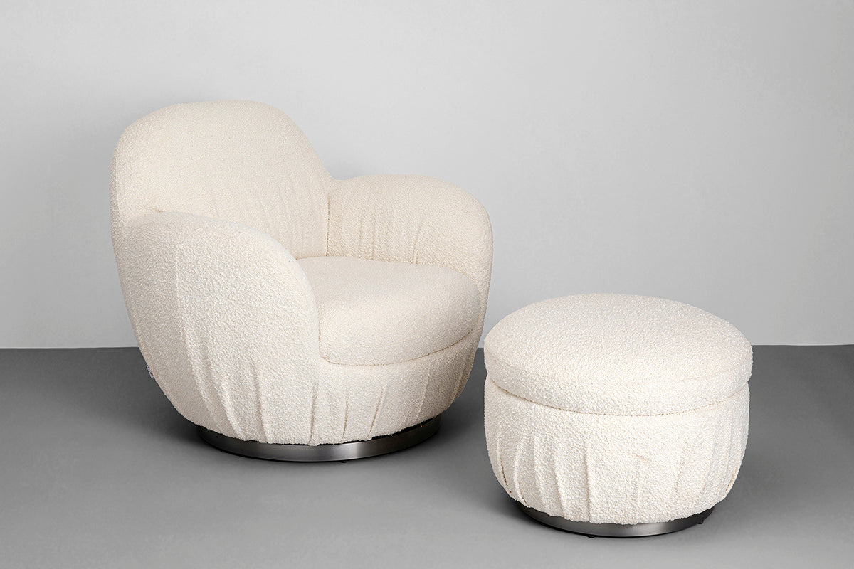 Nube Boucle Swivel Armchair