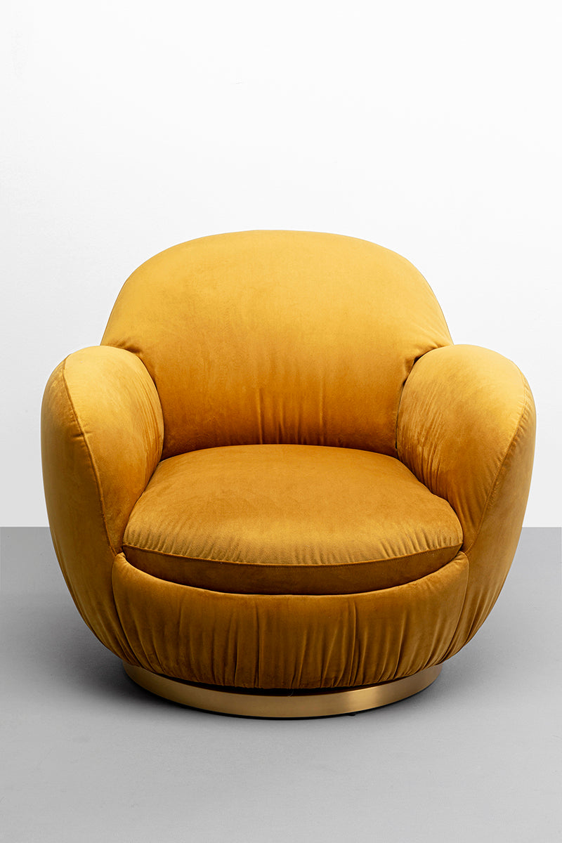 Nube Velvet Swivel Armchair