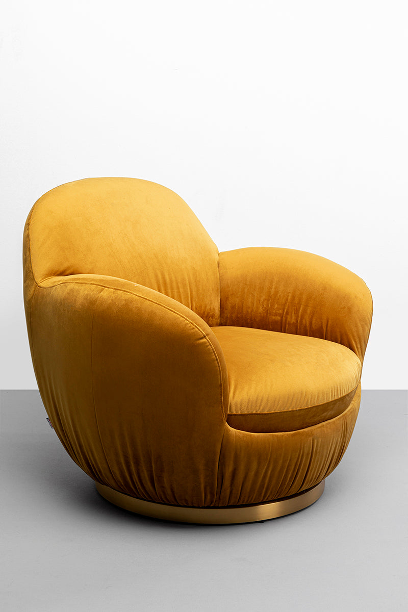 Nube Velvet Swivel Armchair