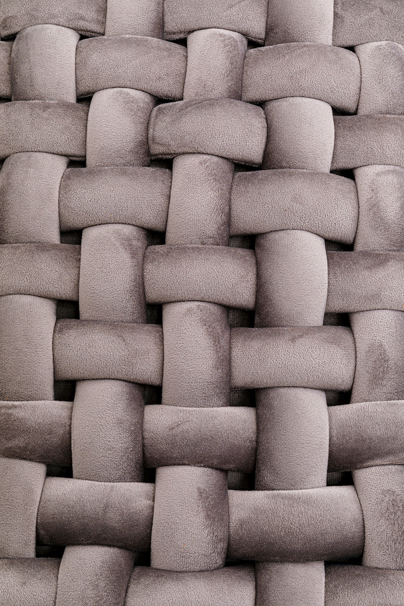 Weave Grey Velvet Bench