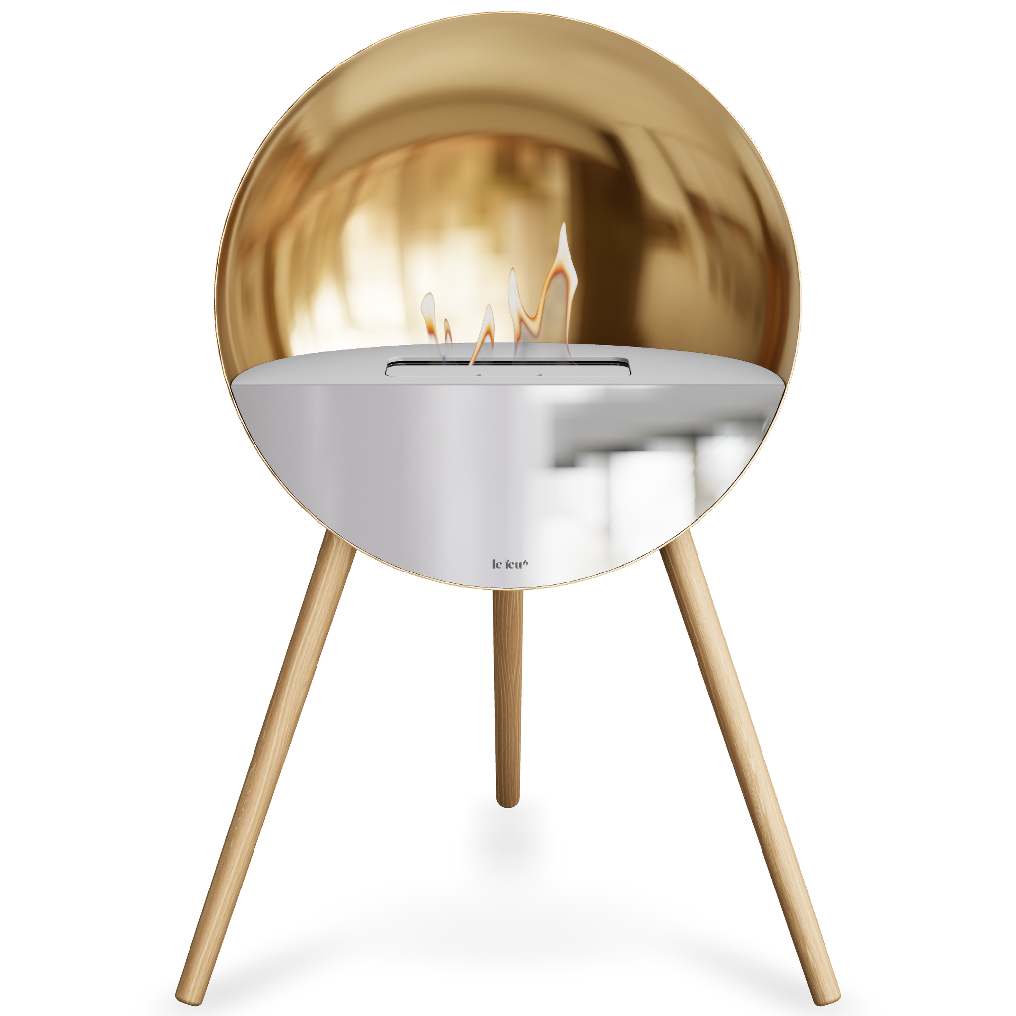 Eye Chromed Rose Gold Bio Fireplace