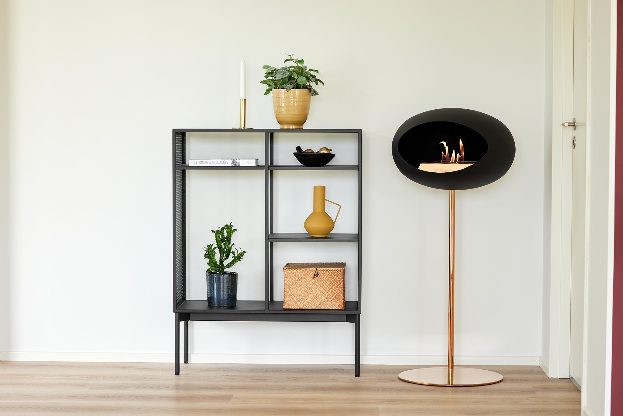 Ground Steel High White Bio Fireplace