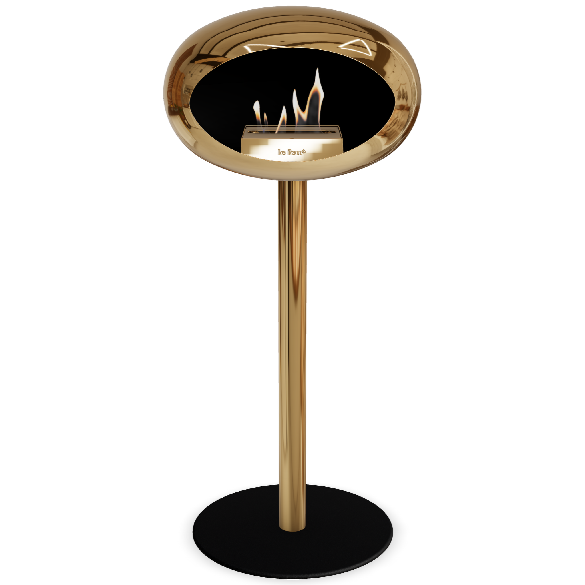 Ground Steel High Chromed Rose Gold Bio Fireplace with Rose Glod Burner