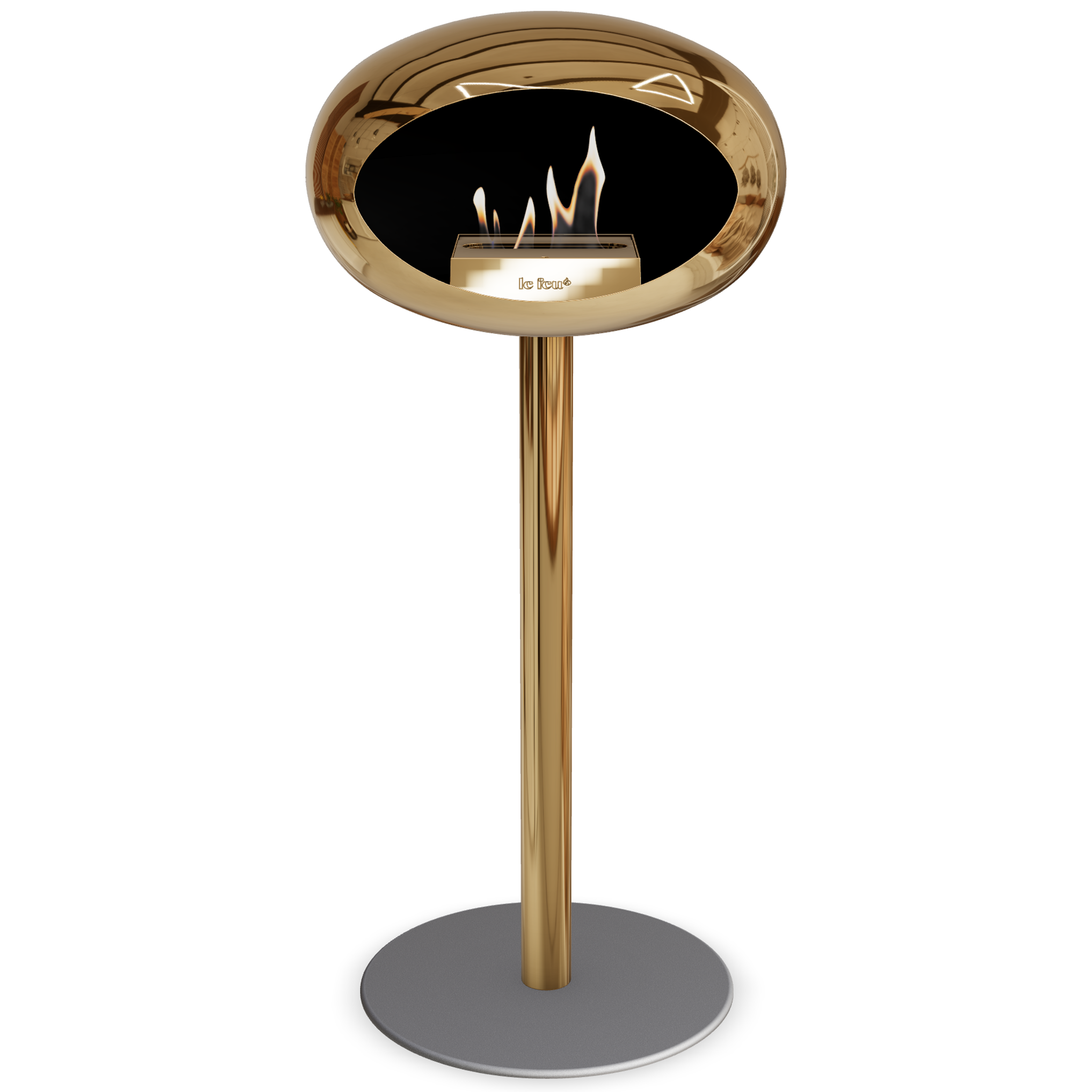 Ground Steel High Chromed Rose Gold Bio Fireplace with Rose Glod Burner