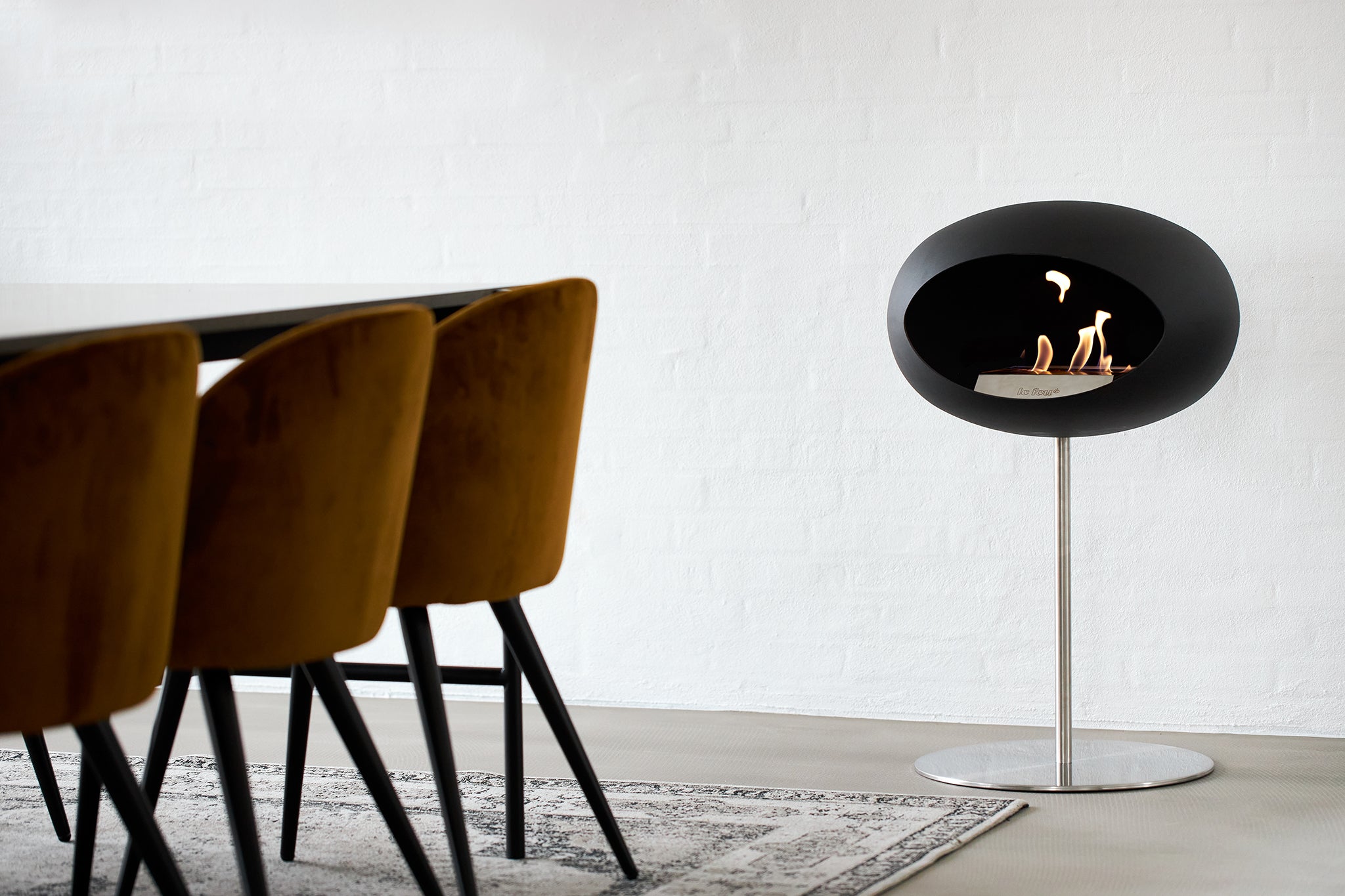 Ground Steel Low Black Bio Fireplace