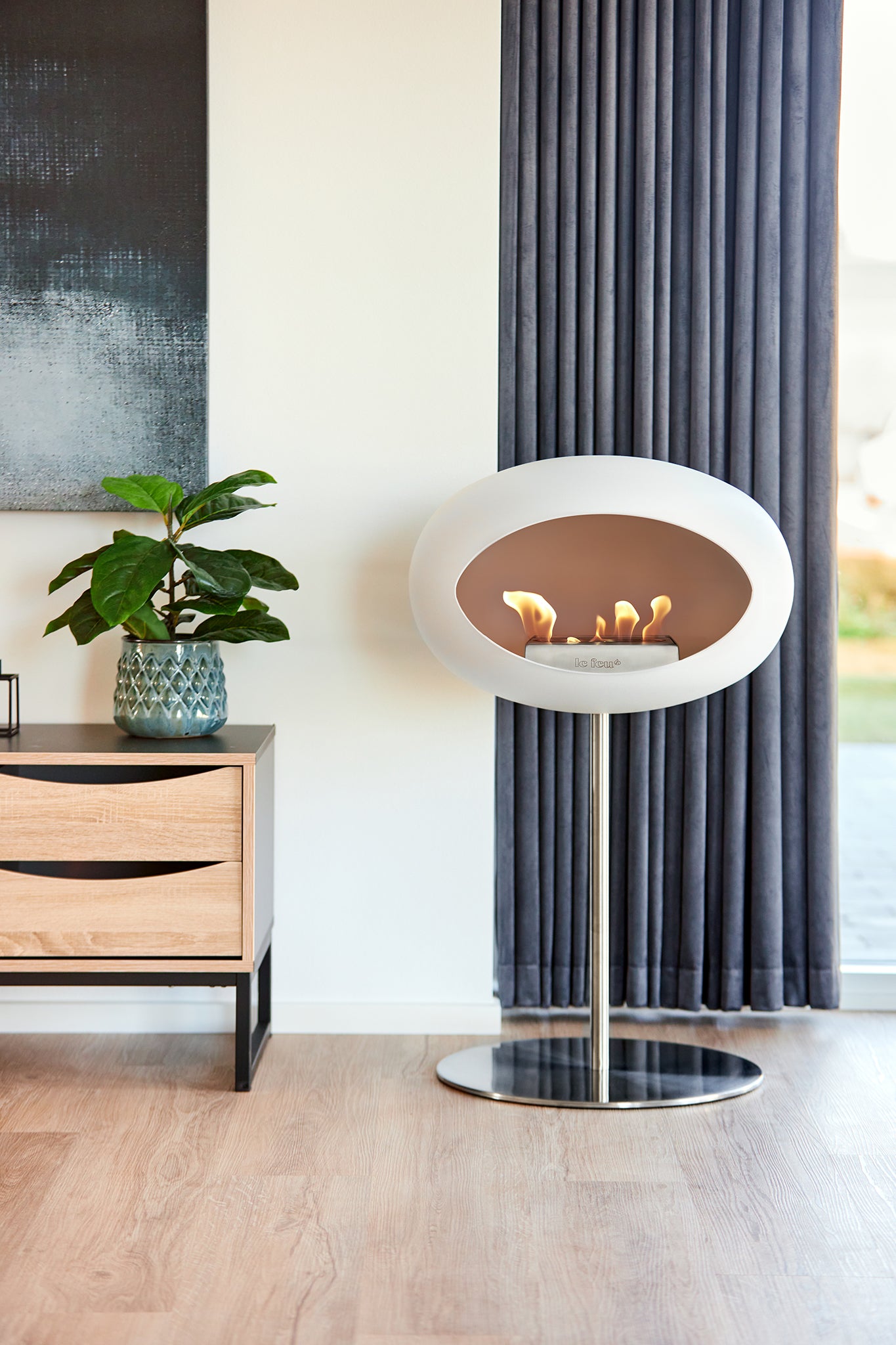 Ground Steel Low Black Bio Fireplace