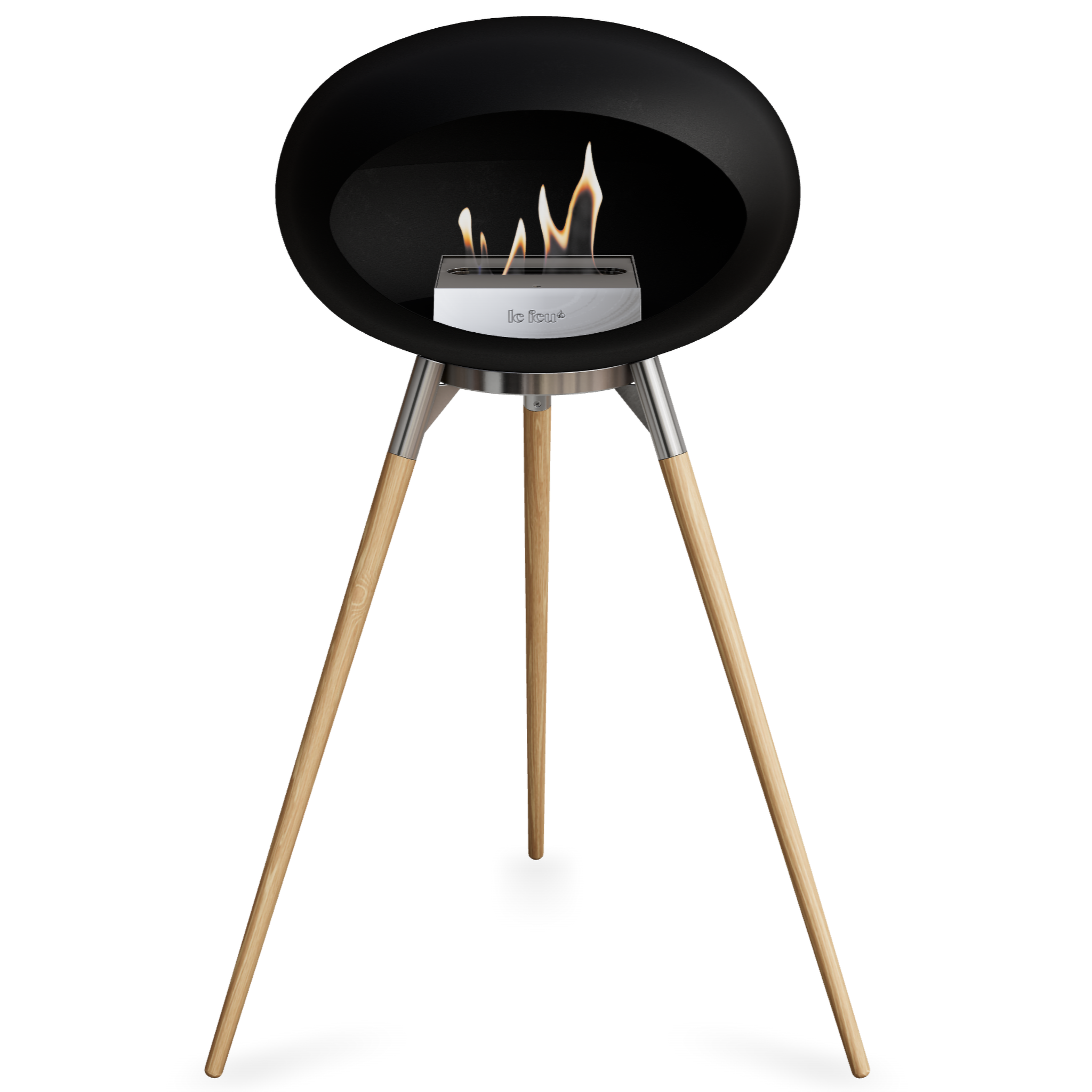 Ground Wood High Black Bio Fireplace