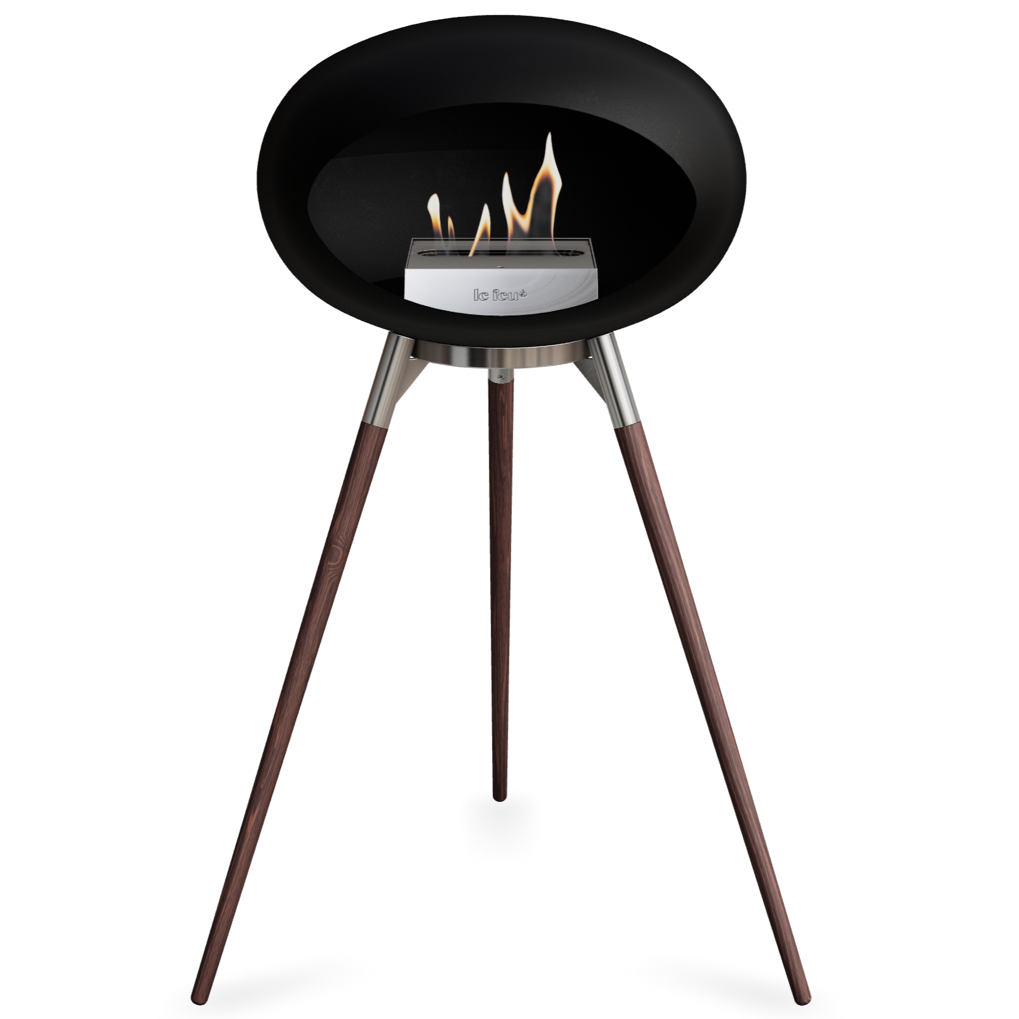 Ground Wood High Black Bio Fireplace