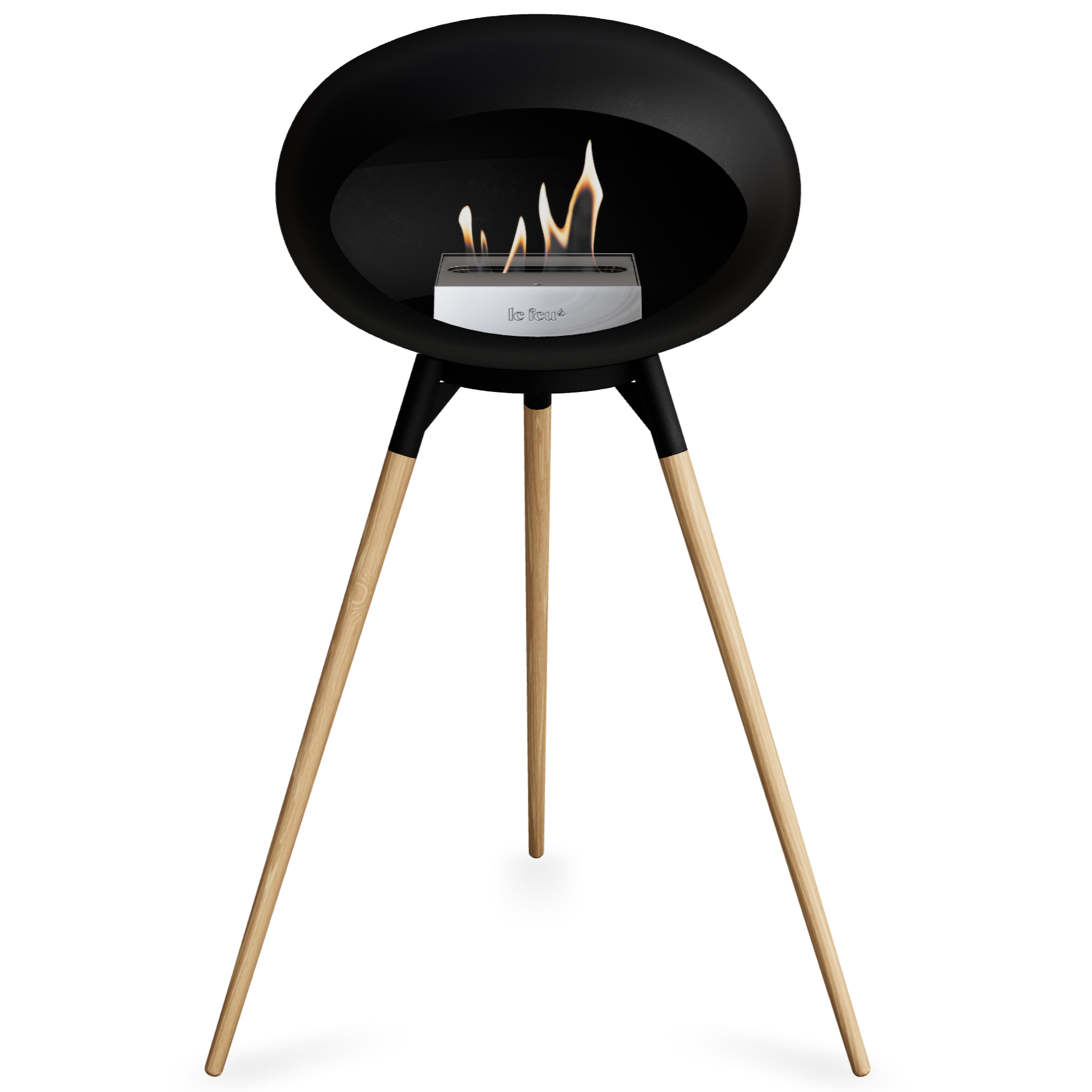 Ground Wood High Black Bio Fireplace