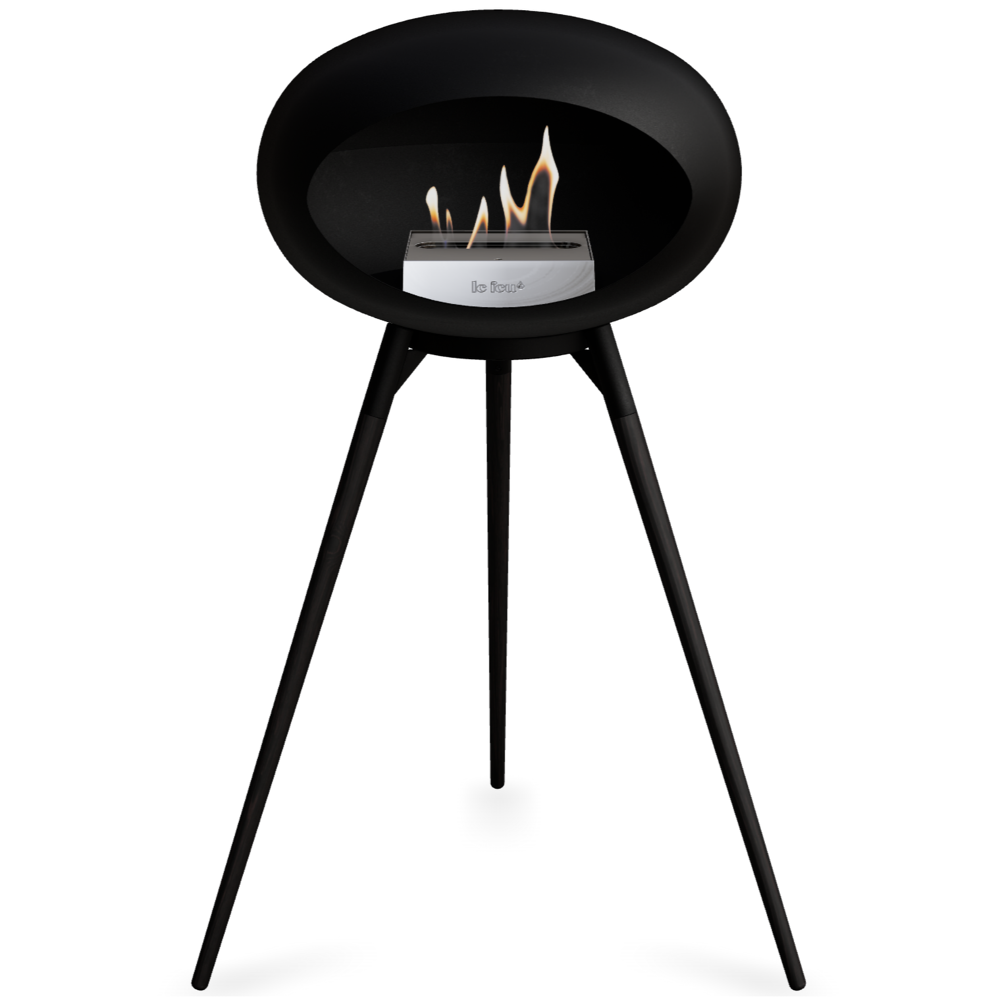 Ground Wood High Black Bio Fireplace