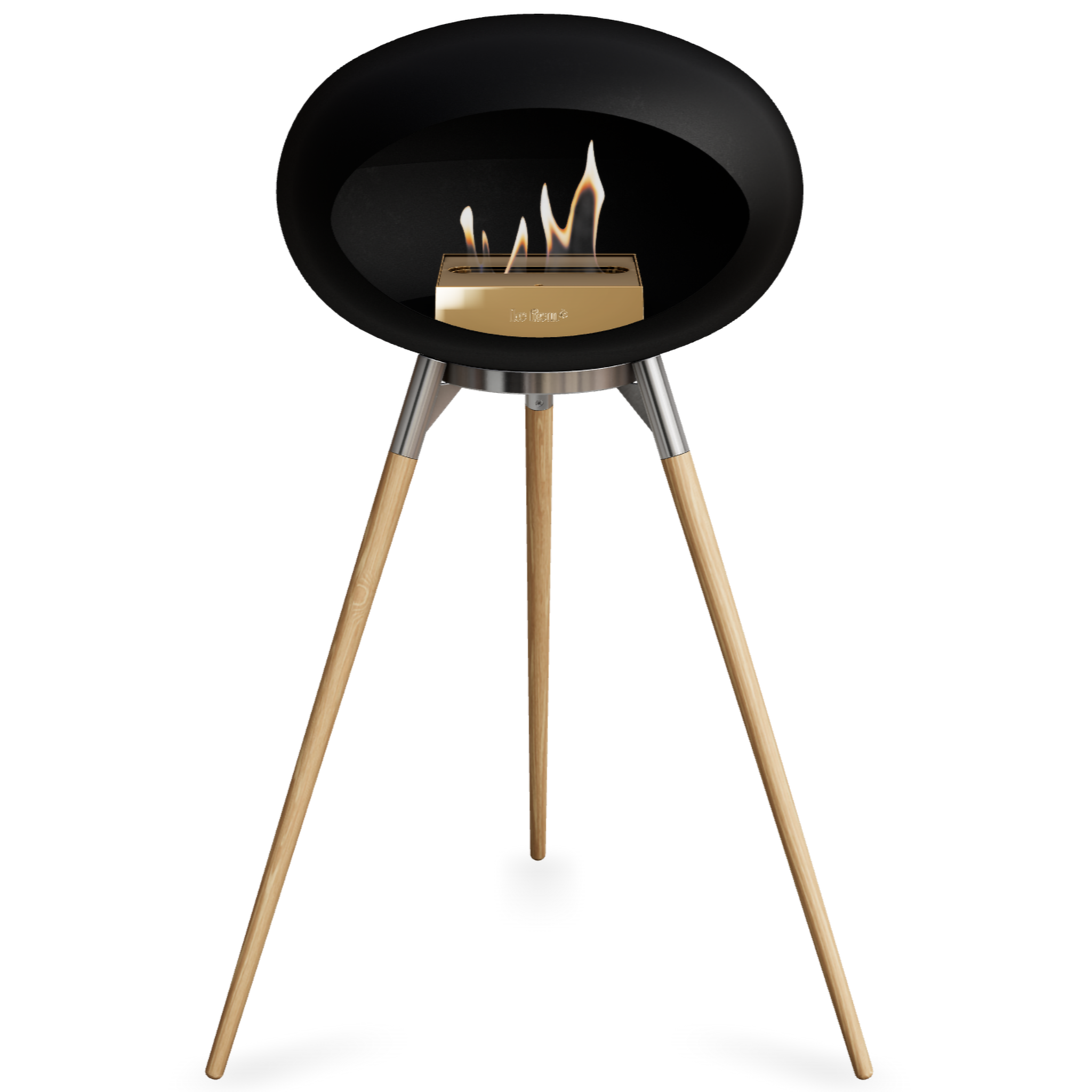 Ground Wood High Black Bio Fireplace