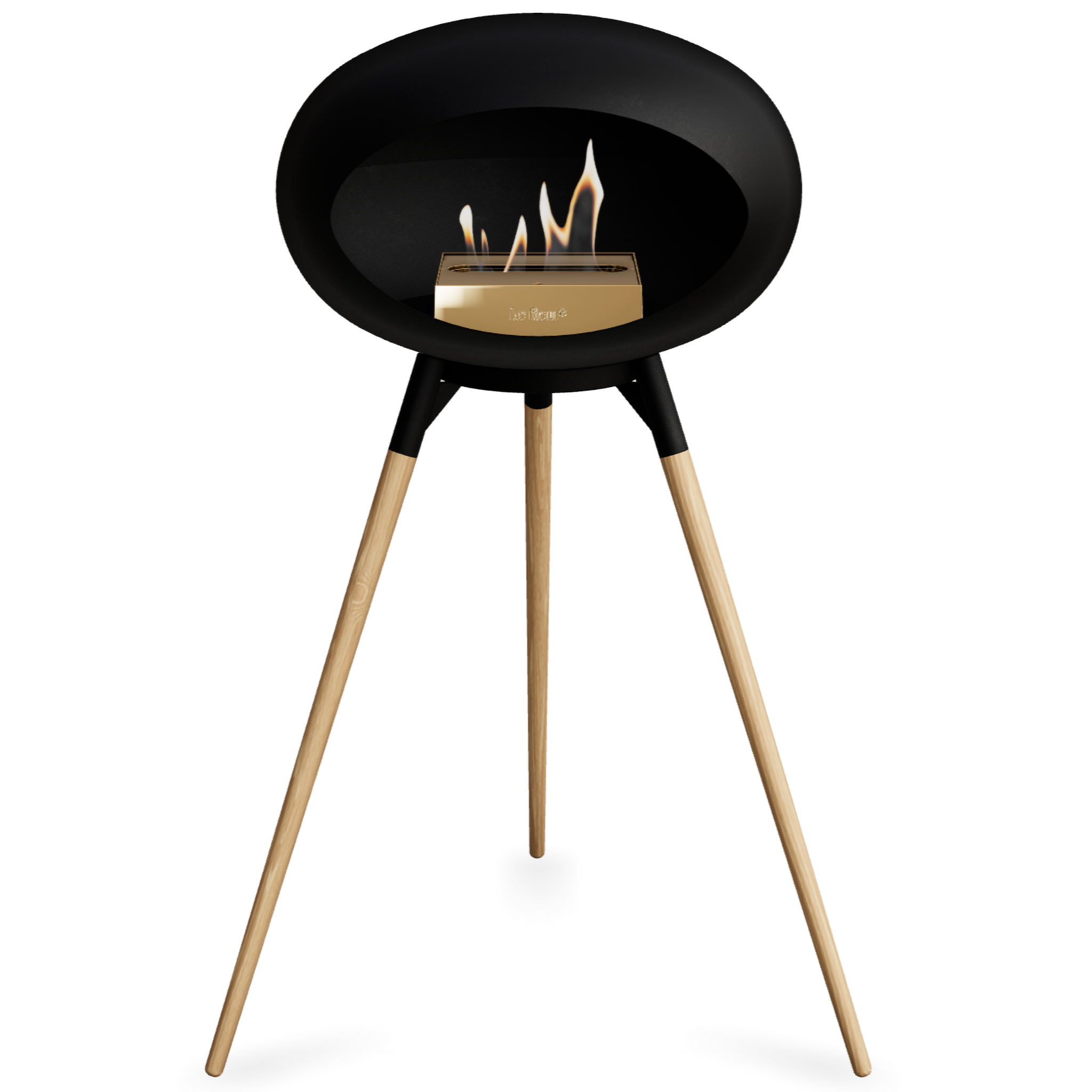 Ground Wood High Black Bio Fireplace