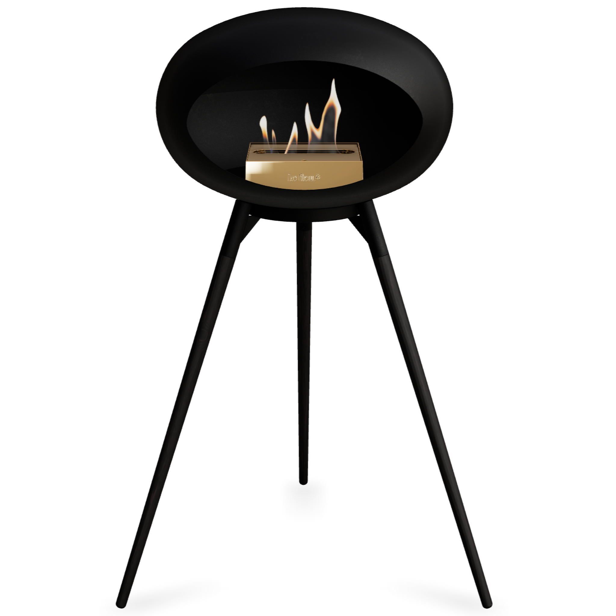 Ground Wood High Black Bio Fireplace