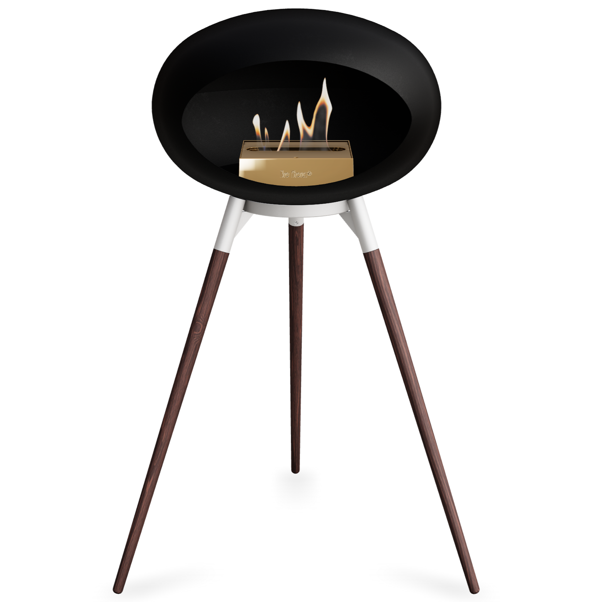 Ground Wood High Black Bio Fireplace