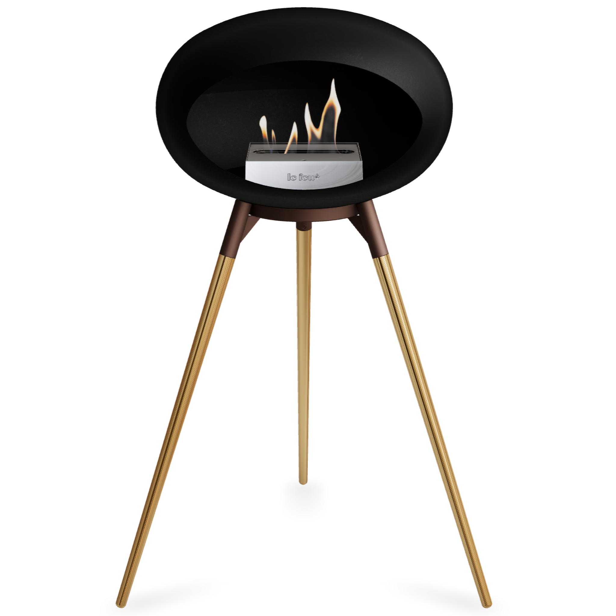 Ground Wood High Black Bio Fireplace