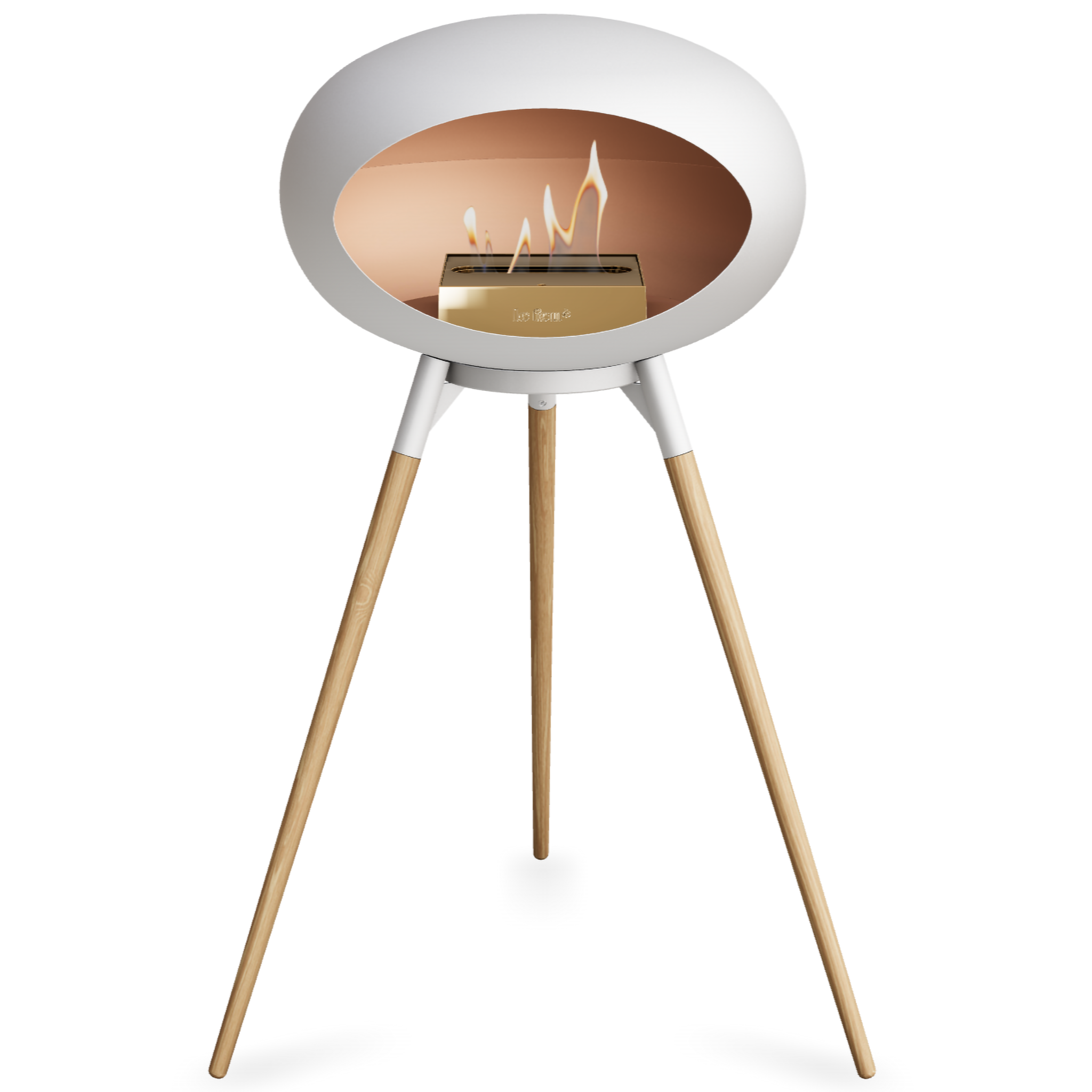 Ground Wood High White Bio Fireplace