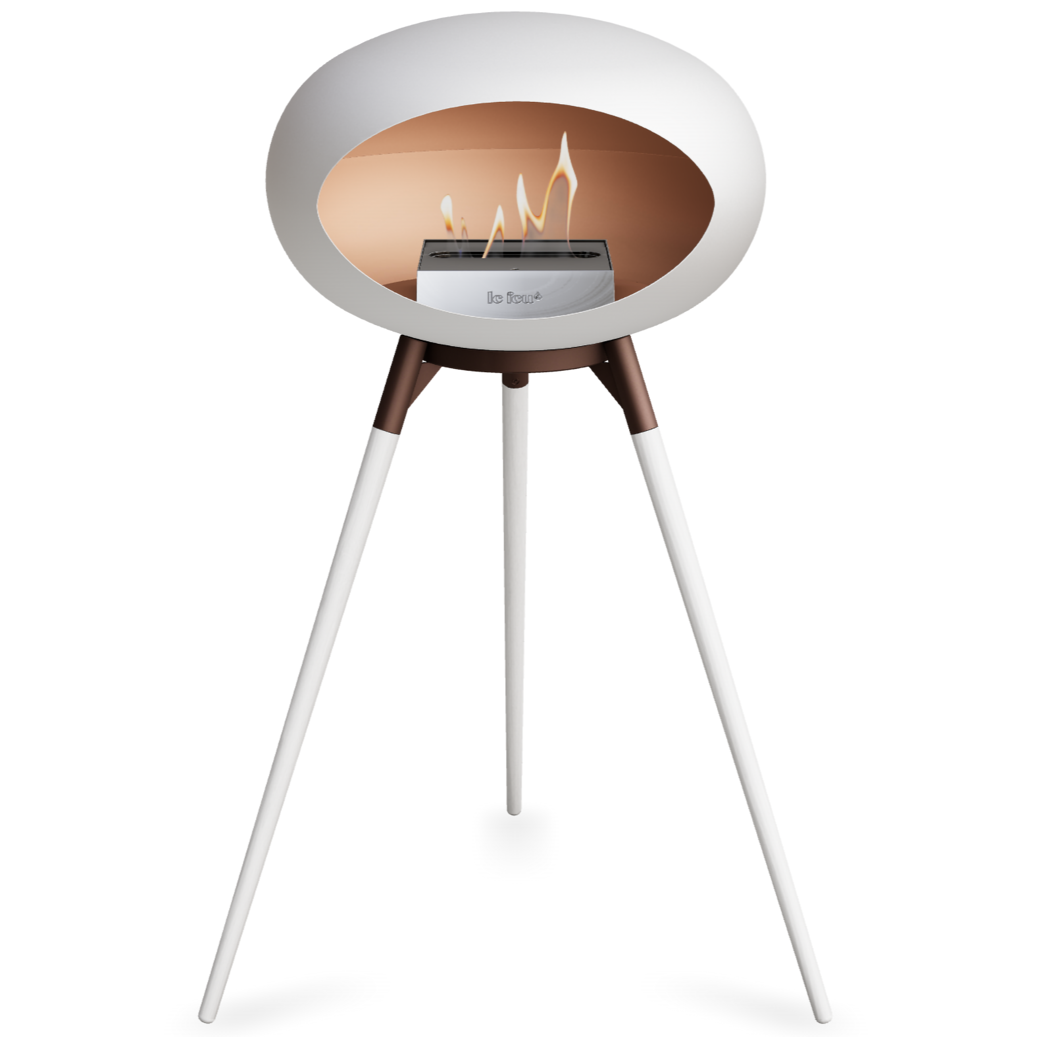 Ground Wood High White Bio Fireplace